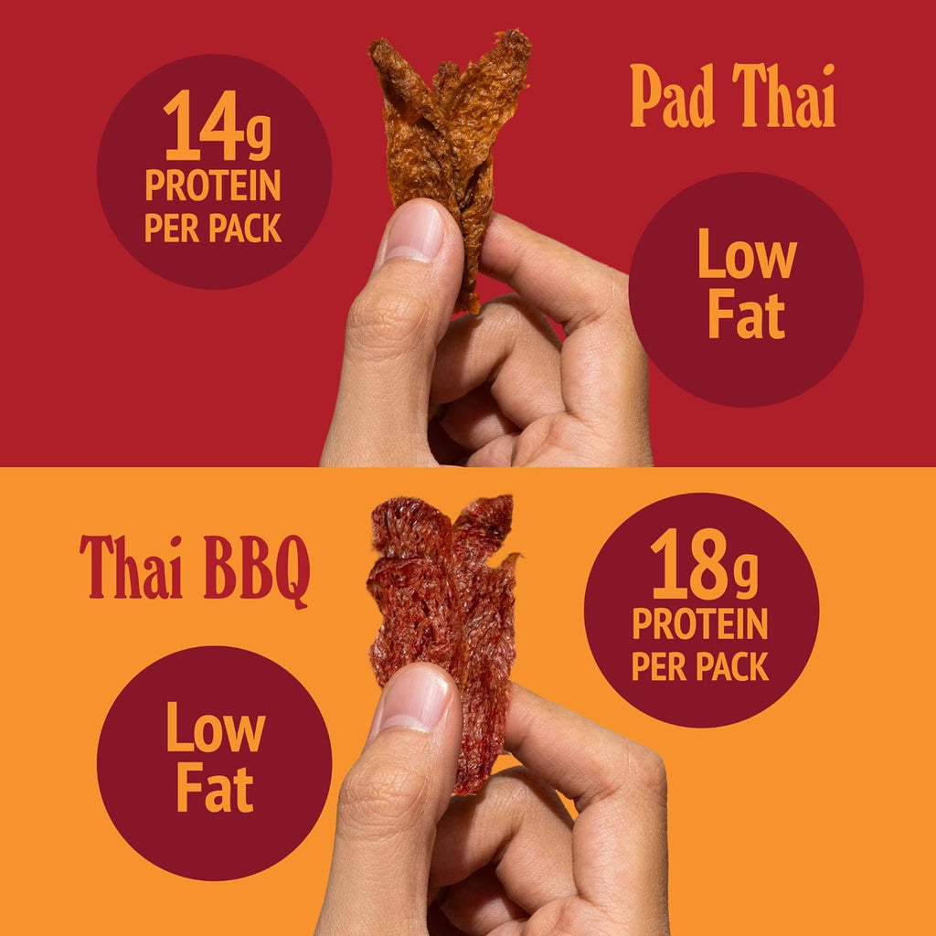 Bangkok Bites Vegan Jerky, Variety Pack