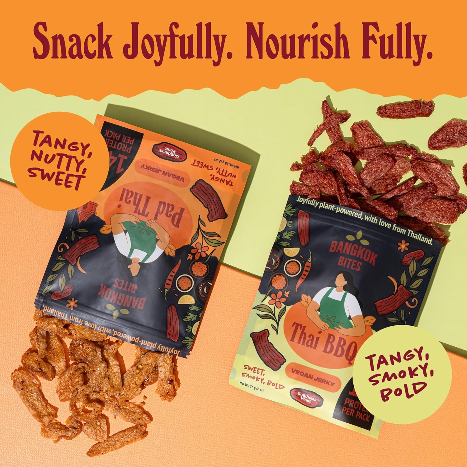 Bangkok Bites Vegan Jerky, Variety Pack